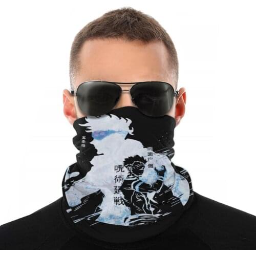 Satoru Gojo Jujutsu Kaisen Scarves Neck Face Mask Halloween Tube Scarf jjk gojo anime Neck Bandanas Protective Headwear Cycling