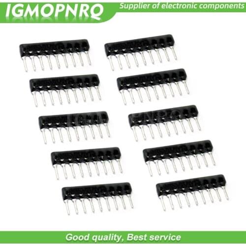 10PCS/LOT DIP exclusion Network Resistor array 9PIN 100 220 330 470 510 680 1K 1.2K 1.5K 2K 2.2K 3.3K 4.7K 10K 100K ohm