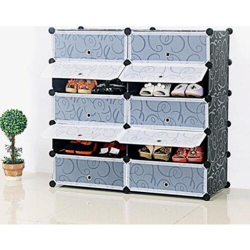 5/6 Layers Plastic Wardrobe Shoe Rack Home Dustproof Storage Closet Furniture Cabinet Shelf Spacesaving Shoes Organizer HWC