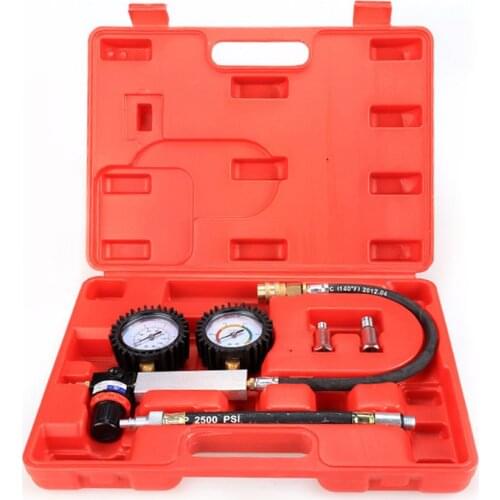 Petrol Engine Cylinder Compression Leak Detector Tester Leak Detector Gauge Tool Kit