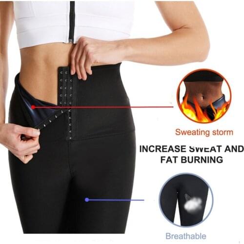 Gym Leggings Women Hot Body Fat Burning Sweat Shaper High Waist Workout Tights Pants Shapewear Effect Slimming Sports Pant