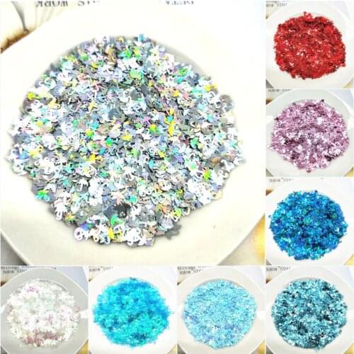 Ultra-thin PET Sequins 5mm Umbellar Laser Glitter 3D Nail Sequin Paillette Eo-Friendly Loose Sequin for Nails Art Decoration 10g