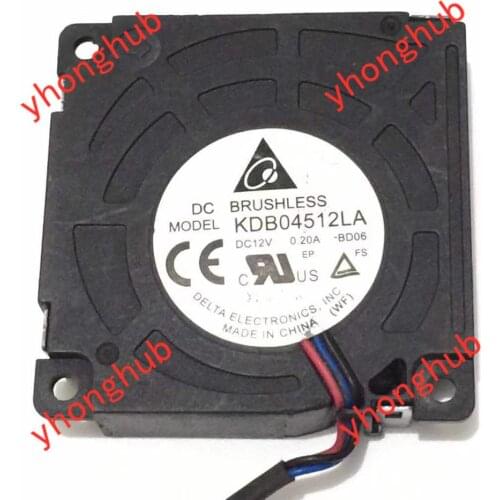 Delta Electronics KDB04512LA BD06 DC 12V 0.20A 45x45x10mm Server Cooling Fan