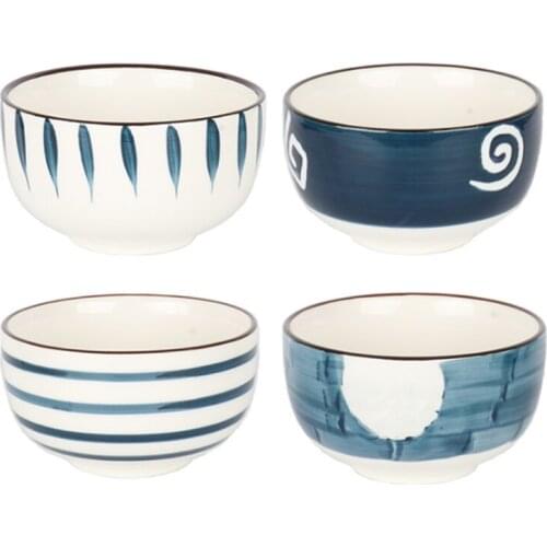 Japanese household ceramic rice bowl noodle bowl soup bowl dessert bowl Korean ice bowl creative retro tableware hat bowl