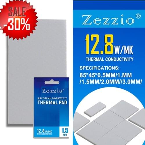 Zezzio Thermal Pad for CPU 12.8W/Mk /CPU motherboard mining RAM Thermal conductivity silicone Pad