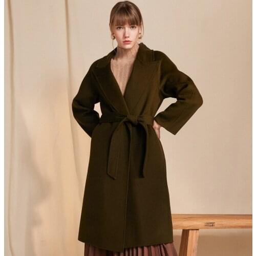 Autumn 100% Wool Coat Women Elegant Ladies Loose Coats Female 2021 New Winter Korean Womens Clothes Outerwear Abrigos WPY4249