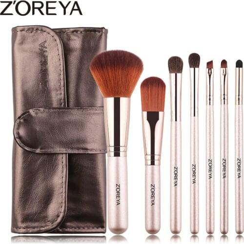 Zoreya Brand 7Pcs High Quality Makeup Brushes Natural Horse Hair Eye Shadow Powder Foundation Concealer Cosmetic Brush