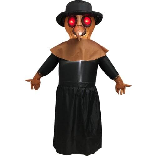 1.9M Plague Doctor Cosplay Inflatable Dolls Red Eye Yard Air Decoration Yard Garden Halloween Inflatable Props