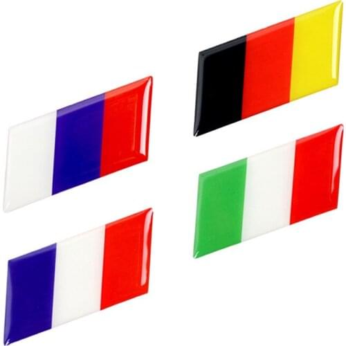 10/50/100pcs 6.3x3.5cm Decorative Car Styling Glue Decals Badges France Germany Russia Italy Flags Car Styling Body Stickers