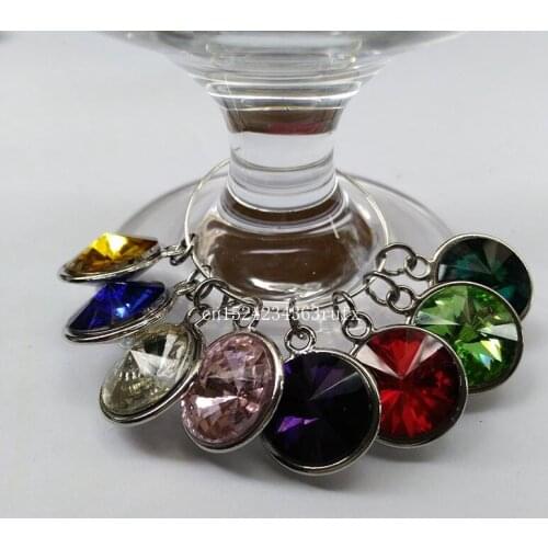 100pcs Wine Glass DecorationTable Decorations Pendants Metal Ring Decor Charms Party New Year Cup Ring