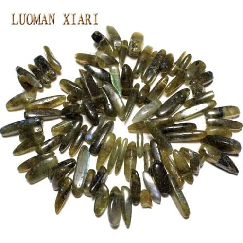 12-18 mm Stick Shape Natural Green Spectrolite Stone Labradorstein Beads For DIY Jewelry Making DIY Necklace Strand 15