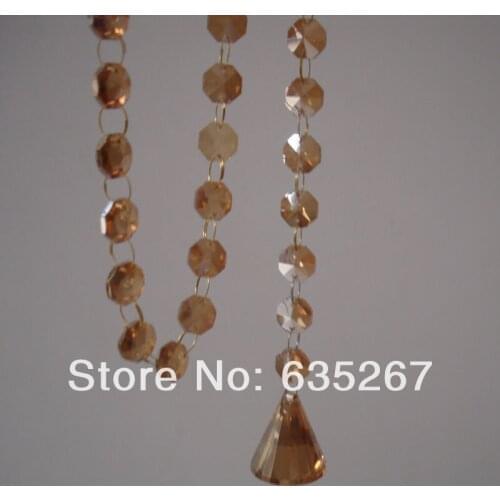 5M/Lot ChinaPost FreeShipping, Crystal garland strand 14mm octagon bead chain for Wedding & Christmas party event Decoration