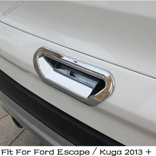 Lapetus Accessories Fit For Ford Kuga / Escape 2013 - 2019 Chrome Rear Trunk Tailgate Door Handle Bowl Cover Trim Exterior Refit