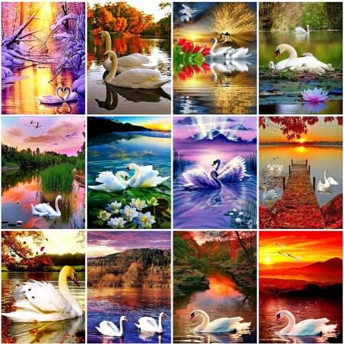5d Diamond Painting Full Square/Round Swans Diamond Embroidery Animal Mosaic Sale Pictures of Rhinestones Art Home Decoration