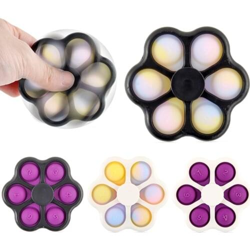 Antistress Fidget Toys Baby Simple Dimple Montessori Toy Flower Push Bubble Sensory Toy Children Fingertip Toys for Kids Adult