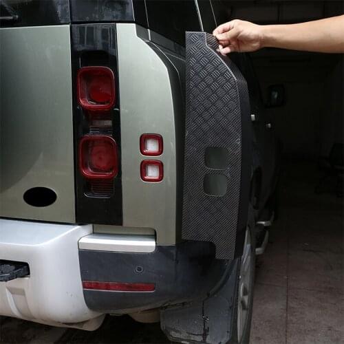 Car styling Real Carbon Fiber Rear Light Frame Stickers For Land Rover Defender 90 110 2020-22 Exterior Details Car Accessories
