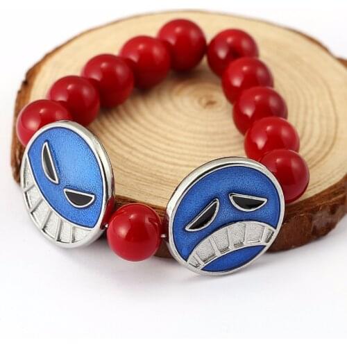 HSIC Anime One piece Portgas D Ace Beads Bracelets Charm Bracelet&Bangle High Quality Wristbands Cosplay Birthday Gift HC11565