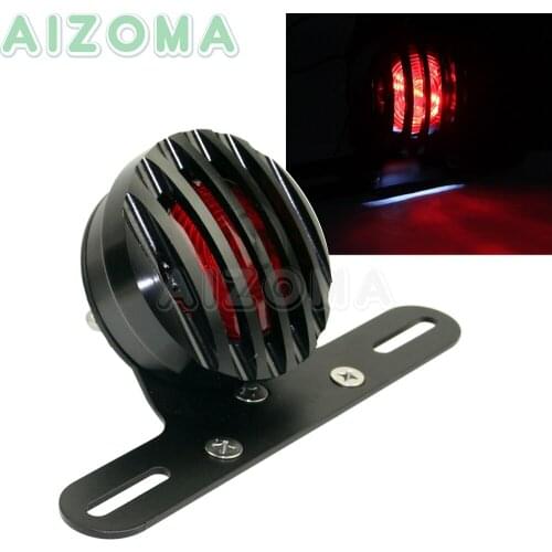 Black Motorcycles CNC Rear Mount License Plate Taillight w/ Bracket For Harley Sportster xl883 Cruisers Custom Brake Lights