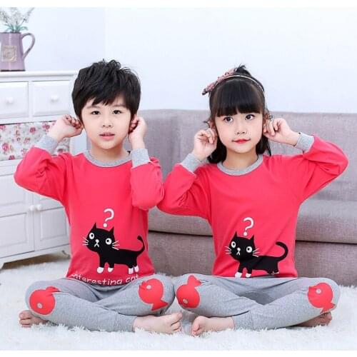 Childrens Pajamas Set Girls Boys Sleepwear Kids Pajamas Sets Full Sleeve 2-13Years Winter Nightwear Pyjama Kids Home Clothing