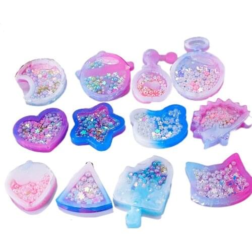 DIY Epoxy Resin Mould Jewelry Quicksand Silicone Mold Easy To Demold Net Red Girl Style for Keychain Bag Decoration Tool