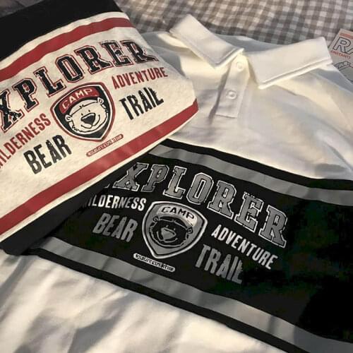 Cotton Printed POLO Shirt Lovers Vintage T-shirt Men Women Spring Autumn Preppy Style Loose 2021 New POLO Shirt Long Sleeve Top