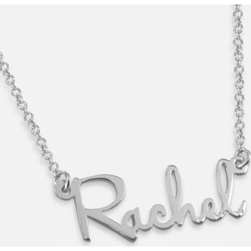 Sterling Silver Name Necklace Nameplate Pendent Personalized Letter Jewelry Christmas Gift
