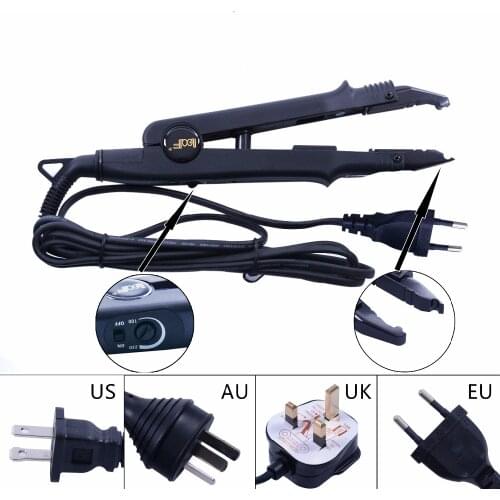 Adjustable Temperature A Tip Professional Hair Extension Fusion Iron Heat Connector Wand Iron Melting Tool+EU,AU,US,UK Outlet