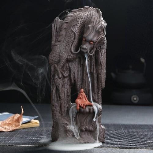 Chinese Incense Burner Backflow Lotus Ceramic Incense Burner Waterfall Creative Home Aromatherapy Encensoir Zen Decor BK50XX