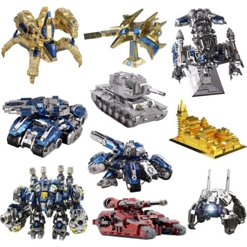 MU 3D Metal Puzzle Siege Tank Battle Cruiser Model DIY 3D Laser Cutting Assemble Jigsaw Toys Desktop decoration GIFT For Adults