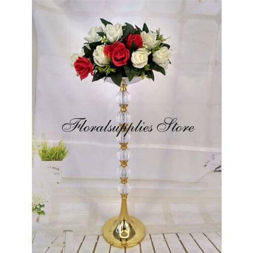 Metal Wedding Flower vases Acrylic Table Vase Wedding Centerpiece Event Road Lead Flower Rack For Home Decoration 10 PCS/ LOT