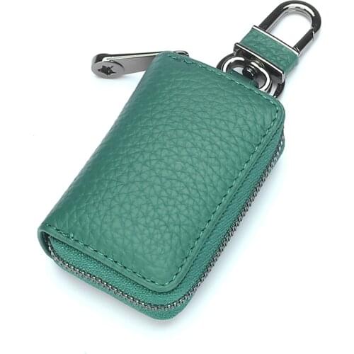 Fashion Genuine Leather Car Key Holders Men Key Organizer Housekeeper Covers Women Cute Zipper Key Case For Car Gift