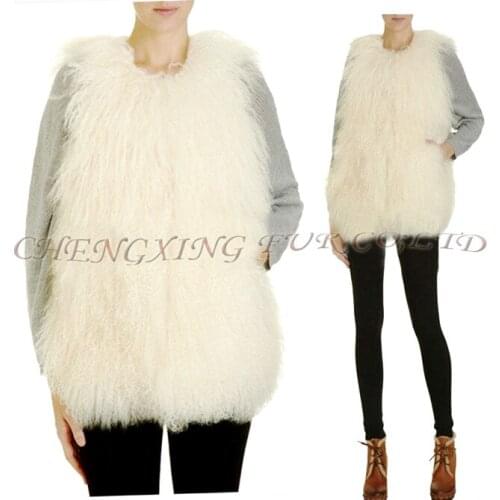 CX-G-B-83 Genuine Mongolian Lamb Fur Tank Top Vest Waistcoat