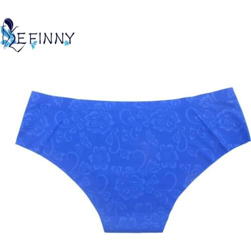 Sexy Women Briefs Seamless Health Hygiene Flower Print On Show Panties Comfortable Light Girl Underwear 6 Colors Hot Sale