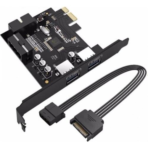 PVU3-2O2I Expansion Card USB3.0 High Speed Transfer Adapter 20Pin Power Supply PCI-E Extender Card for Windows XP/Vista/7/8/8.1