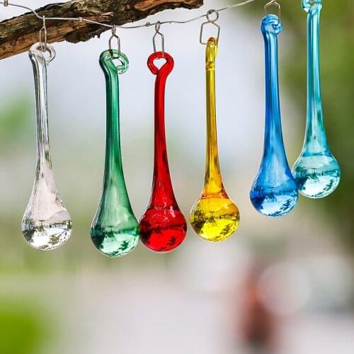 H&D Multi-color Chandelier Crystals Waterdrop Prisms Window Decor DIY Parts 80MM