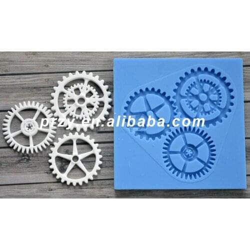 Silicone Mold Gears Crafts Decorating Cake Candy Making Fondant Silicone Mold Moulds Silicone Rubber CIQ,FDA,LFGB,CE / EU PRZY