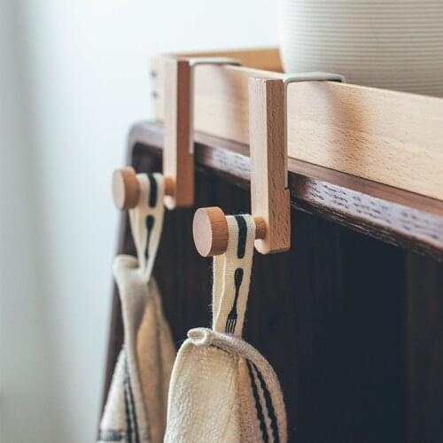 Nordic Hanging Clip Hook Japan French Wooden Clothes Hat Door Drawer Clips Rack Hooks Crochet Organizer Towel Holder Home Decor