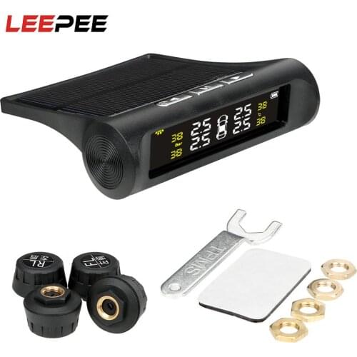 Solar Power Car TPMS Digital LCD Display Tyre Pressure Monitoring System Auto Security Alarm Systems