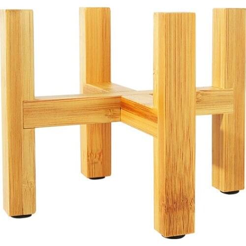 Free Standing Bonsai Holder Home Balcony Wood Flower Pot Holder with Foot Pad Smooth Surface Modern Shelf A1