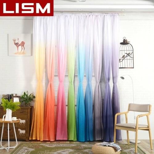 LISM Window Tulle Curtains For Living Room Bedroom Home Decoration modern Sheer Voile Curtains Fabric Drapes Decorations Panels