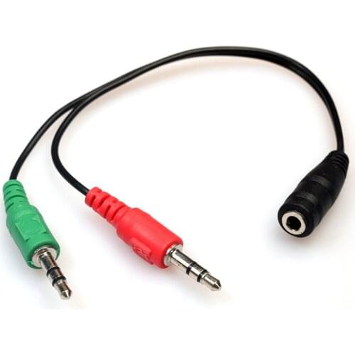 Universal 3.5mm 2 in 1 Earphone Audio Adapter Cable Female To Dual Male Extension Cord Y Splitter for Phone PC MP3 MP4