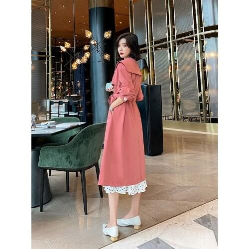 Windbreaker Womens Long Small 2021 Spring Womens New Korean Loose Temperament Fashion Coat