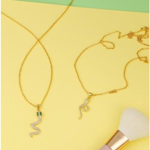 Snake multicolor crystal micro pave cz zircon cubic zirconia necklace silicone Clavicle Snake Chain Choker Pendant ryh34