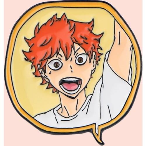 ZF2267 Anime Volleyball Boy Jewelry Enamel Pins And Brooches Cartoon Creative Metal Denim Hat Badge For Friends Kids