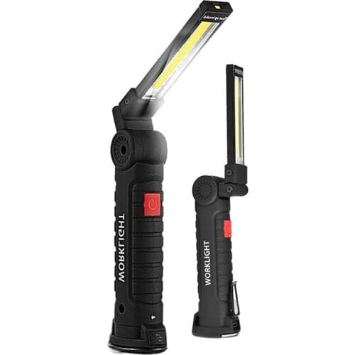 2 Pack LED Work Light, COB Rechargeable Adjustable LED Flashlight Inspection Light for Car Repair with Magnetic Base, 360°Rotate