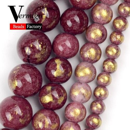 4/6/8/10mm Wine Red Lapis Lazuli Jades Stone Beads Round Loose Spacer Beads For Jewelry Making Diy Bracelet Accessories 15"