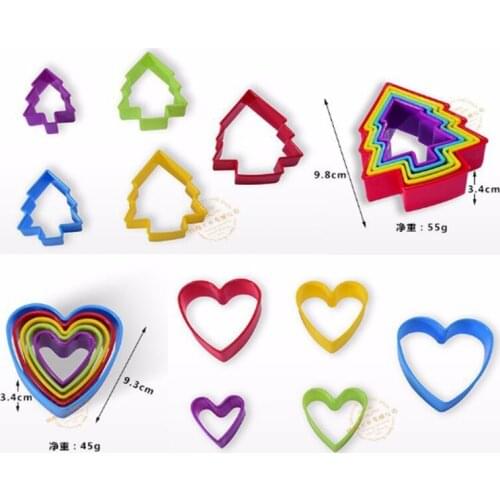 500sets/lot Coloful plastic cake mold Biscuit bread toast sushi rice mould mousse ring cake cutter mold