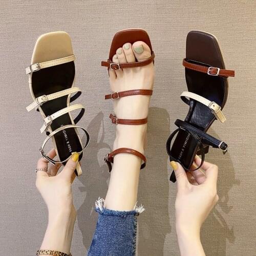 High Heels Women Sandals 2021 Summer Ladies Sexy Shoes Vintage Fashion Dress Shoes Buckle Strap Open Toe Womens Sandals Heels