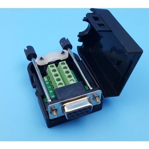 DB9 9 Pin Connector Free Welding Solder Terminal DB9 Female Terminals Connector Breakout Serial Head With Screw