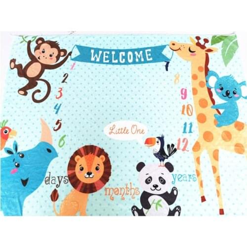 Baby Monthly Record Growth Milestone Blanket Newborn Swaddle Wrap Photography Props Photo Creative Background Cloth Infant D0AF